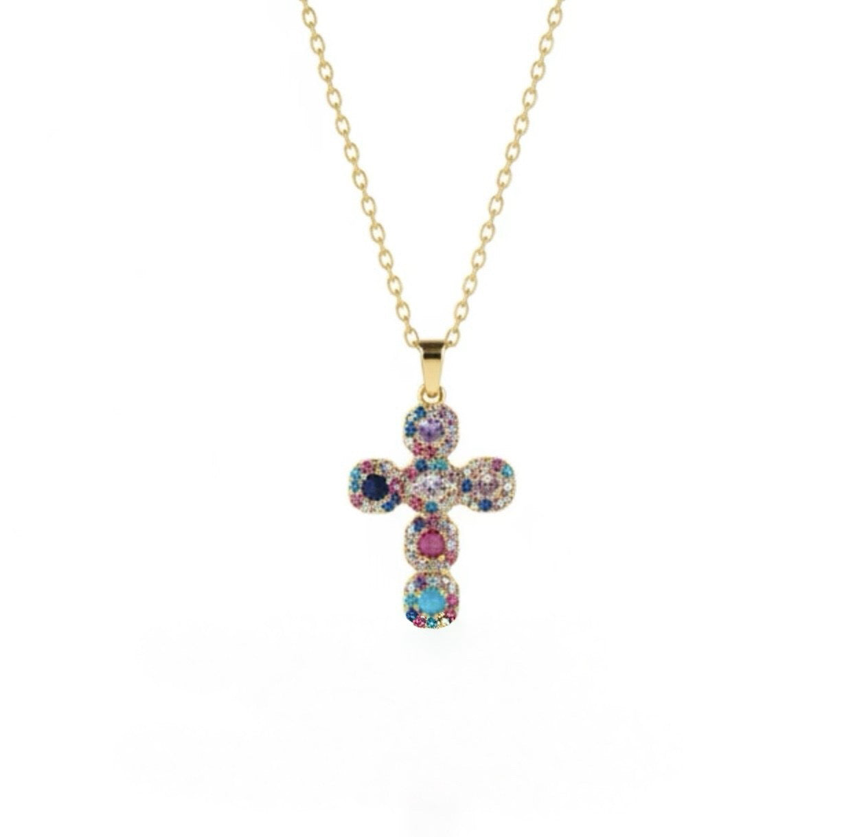 𝖲𝖠𝖡𝖤𝖭𝖣𝖠 Bright Cross Necklace