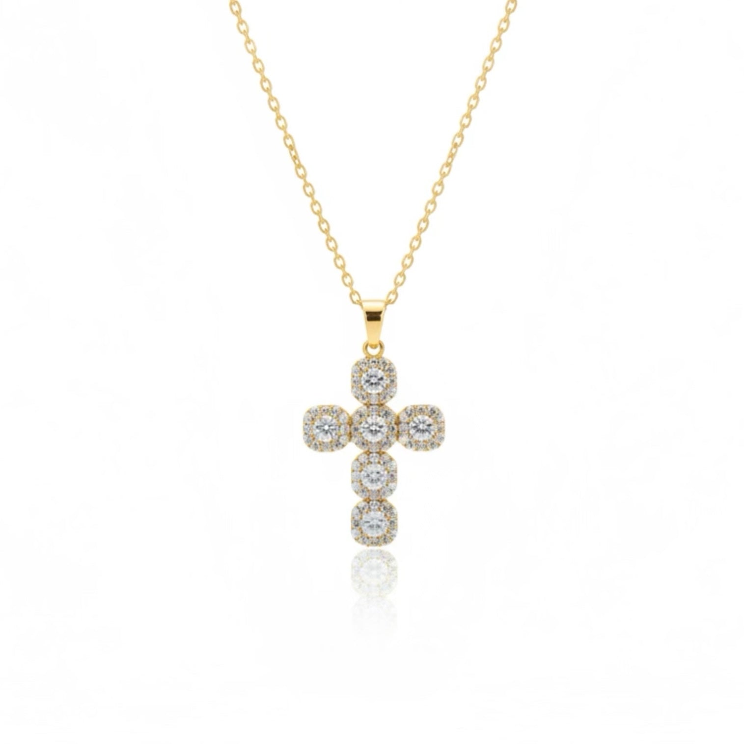 𝖲𝖠𝖡𝖤𝖭𝖣𝖠 Bright Cross Necklace