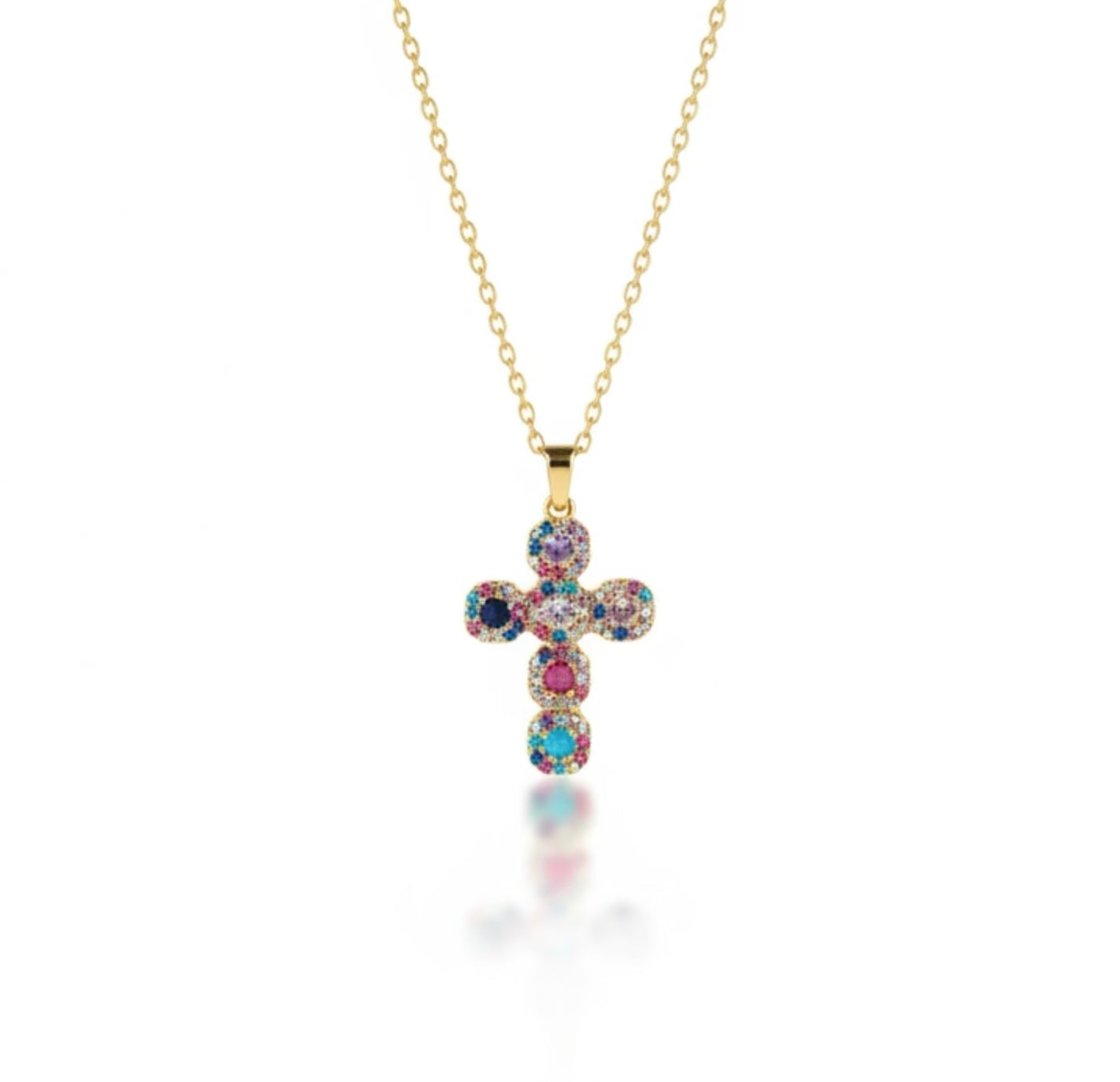 𝖲𝖠𝖡𝖤𝖭𝖣𝖠 Bright Cross Necklace